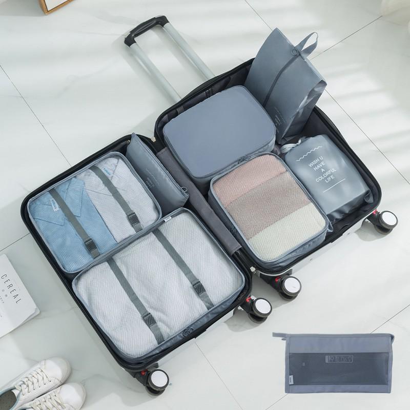 Набор для хранения в путешествиях из 8 предметов: Сумки-органайзеры для нижнего белья, обуви и одежды