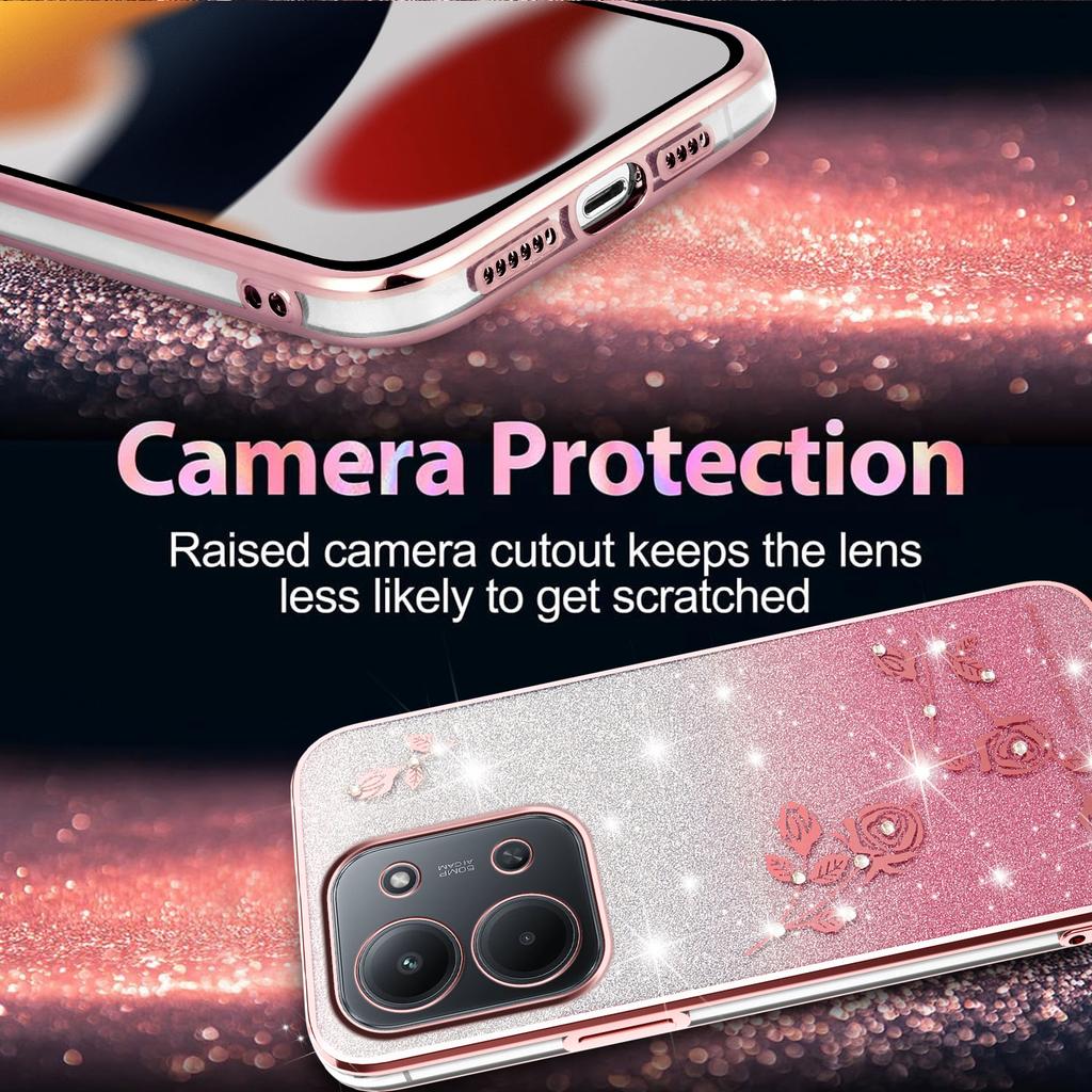 Для Xiaomi Redmi 15C 4G (Глобальный) (171 мм) Чехол Цветок TPU Гибкий Градиентный Чехол для Телефона