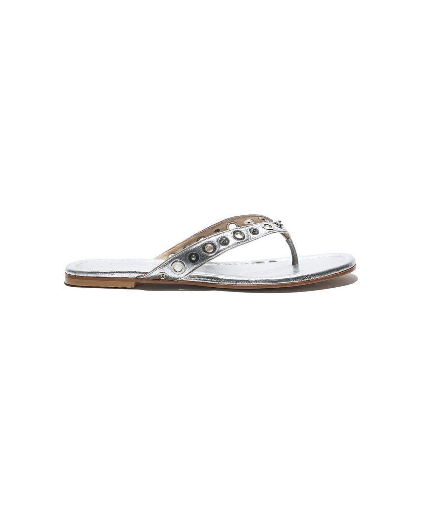 Partimento Women Stud-Pointed Flip Flops_Silver
