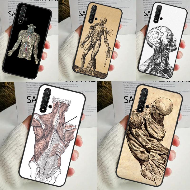 Human Anatomy Funda For Huawei Nova Y91 Y90 Y70 Y60 Y61 9 10 SE 11i 8i 7i 3i 5T P30 P40 Lite P60 Pro Case
