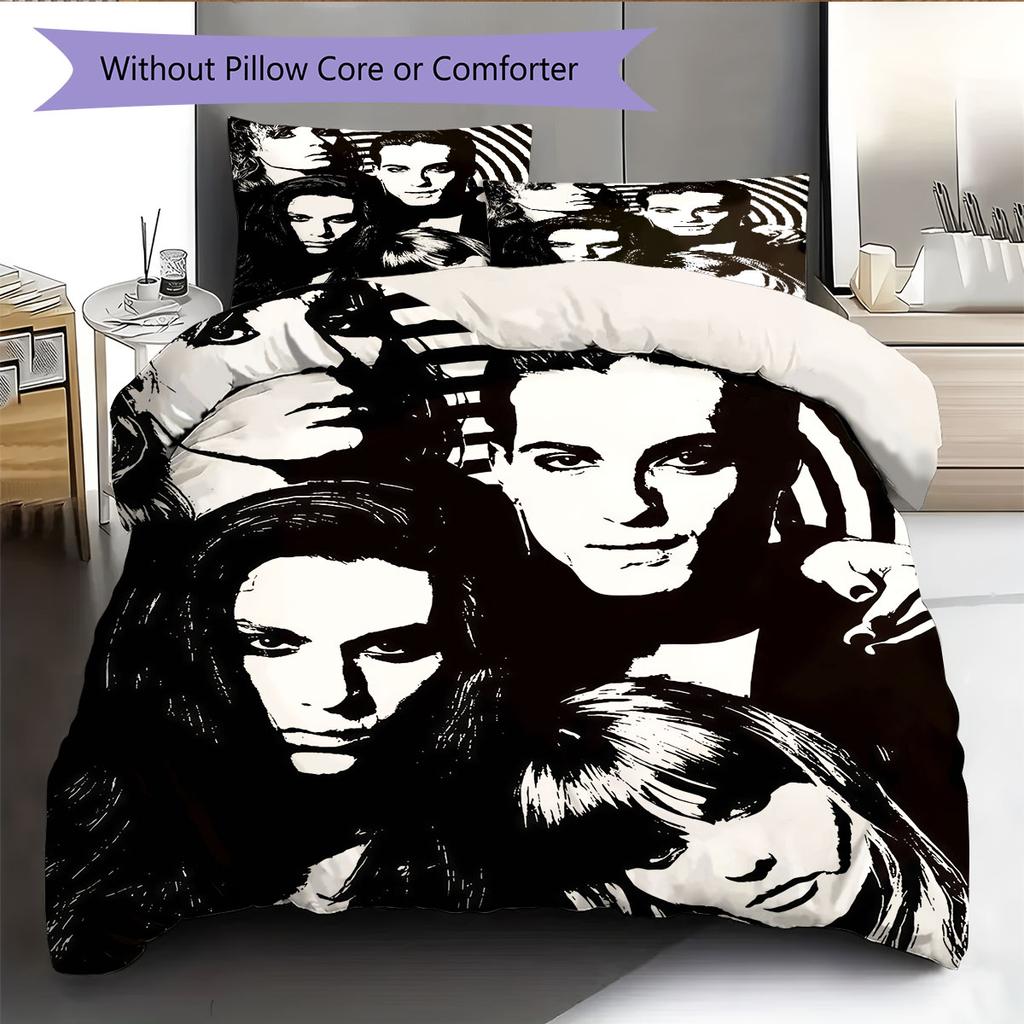 Måneskin Rebel Vibe Bedding Quilt Set Quilt Cover Pillowcase Home Decoration Birthday Gift (1 * duvet cover + 2 * pillowcase, without core)