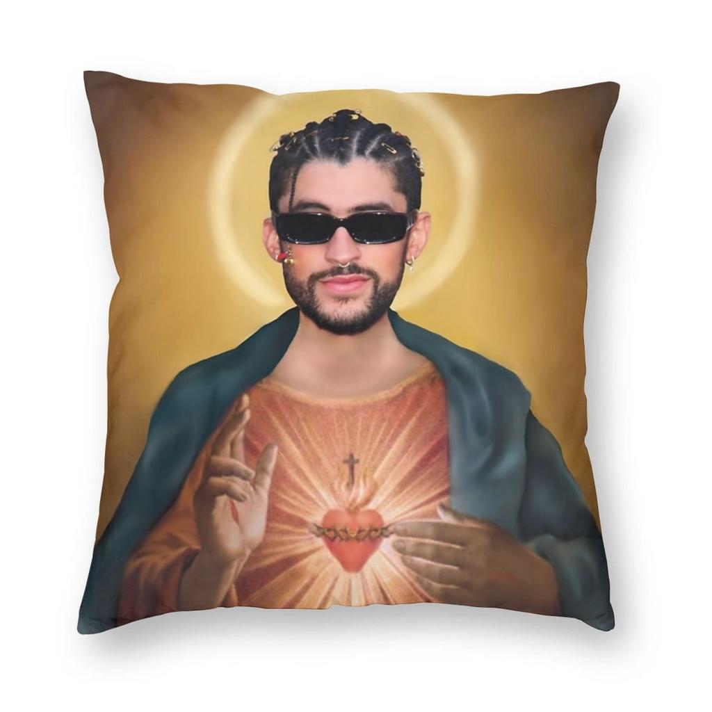 Saint Bad Bunny Pillowcase Soft Polyester Cushion Cover Decor Pillow Case Cover Home Drop Shipping 45X45cm