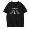 Summer Men's Short Sleeved Airplane Letter Printed T-shirt, Men's Fashionable Street Clothing T-shirt