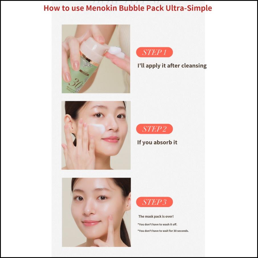 Menokin 30-Second Quick Firming Bubble Mask Clear 95ml