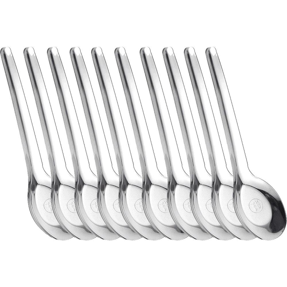 5/10pcs Flat Stainless Steel Spoon Set Thickened Adult Student Spoon Eating Soup Rice Spoon  Canteen