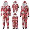 Рождественский принт, комплект одежды для родителей и детей, с капюшоном, на молнии, модный домашний костюм