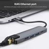Многопортовый адаптер док-станции USB-концентратора TypeC 5IN1 с 4K HD RJ45 Ethernet USB 3.0 PD