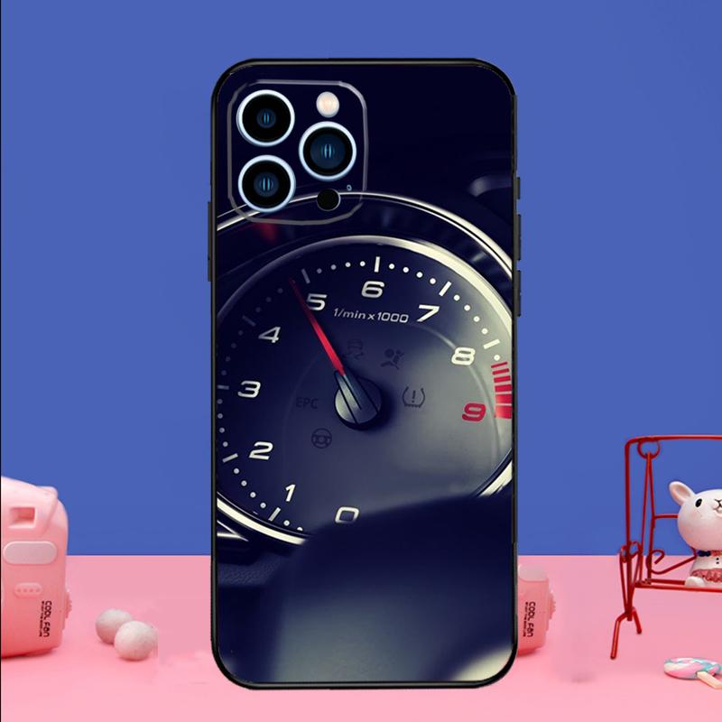 Speedometer Car Phone Case For iPhone 16 15 14 13 12 11 17 Pro Max Plus 12 13 mini 16e 17 Air Bumper Cover