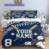 Custom Name Ball Game Graphic Pattern Bedding Quilt Set  Home Decoration  Gift (1 * duvet cover + 2 * pillowcase  without core)