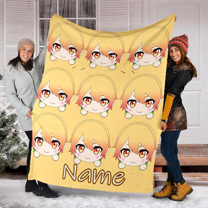 Personalized Custom Name Blanket - Tsukasa Tenma Print Design,Blanket for Sofa,Bed,Travel,Camping - Soft and Warm, Great Gift