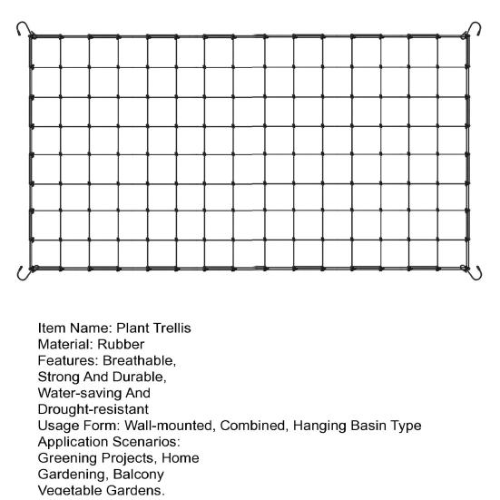 Сетка-трельяж для гроутента с 4 крючками, эластичная нейлоновая сетка, сверхпрочная поддержка, сетка для выращивания методом SCROG, садовая сетка