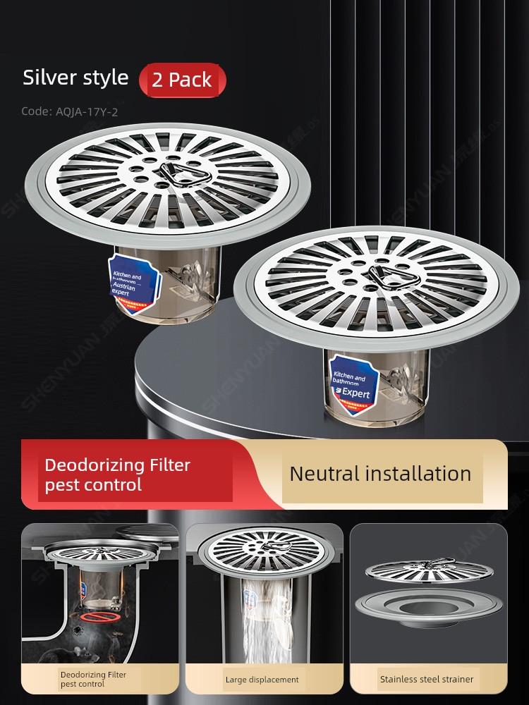 Floor Drain Deodorizer Universal for Bathrooms, Insect-Proof, Cockroach-Proof, Anti-Odor Device with a Sealed Cover