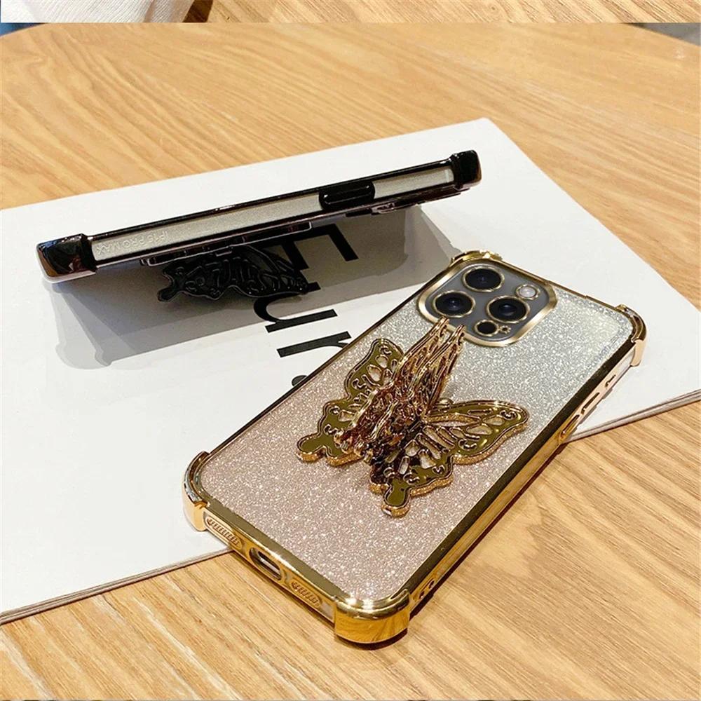 Прозрачный держатель-бабочка, противоскользящий чехол для Coque Huawei Nova 12 11 10 9 8 5 Pro 7 SE 6 5G, противоударная защита, чехол для телефона