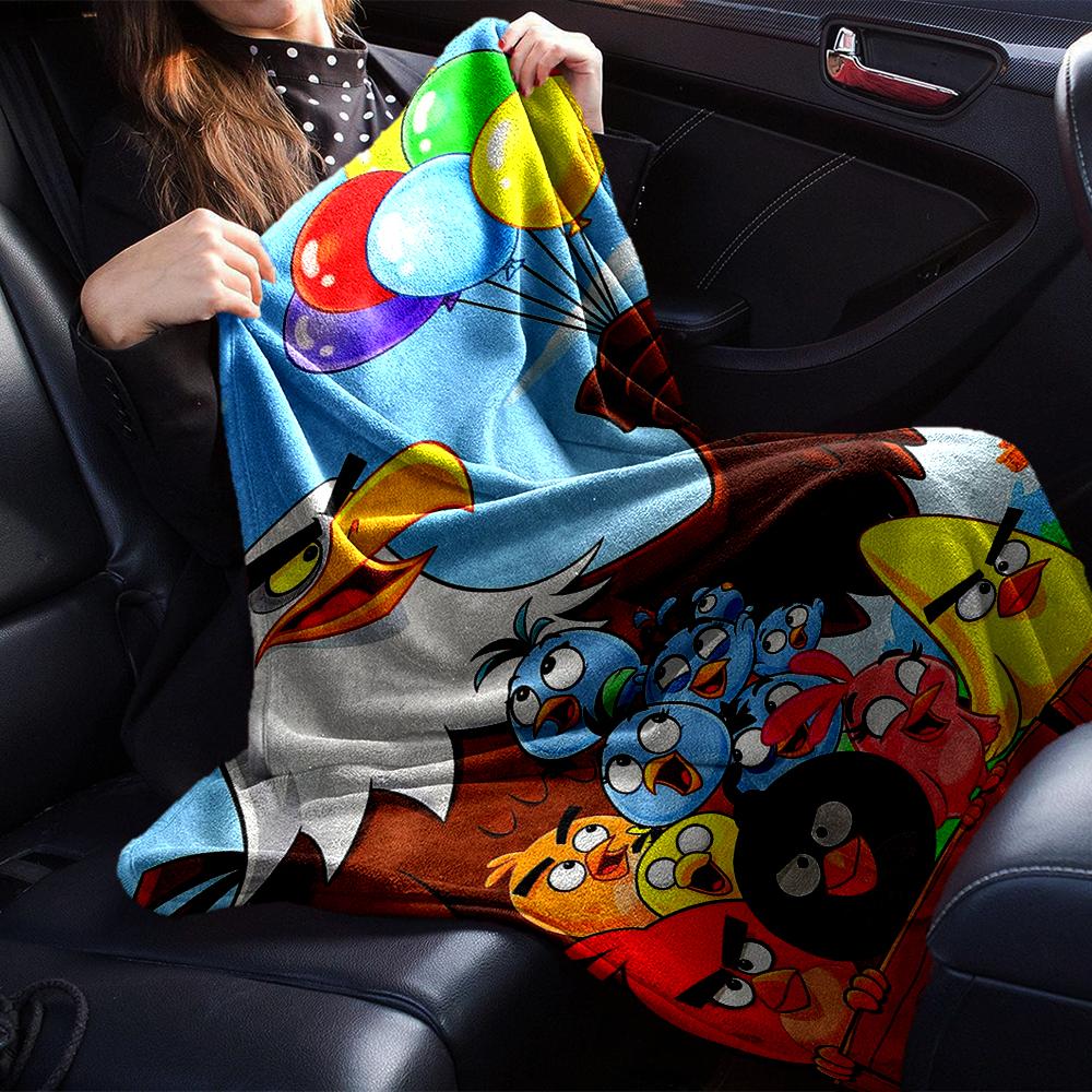 Angry Birds Theme Printed Blanket - Perfect for Couch, Bed, Travel & Outdoor Use | Machine Washable, Cozy & Durable.