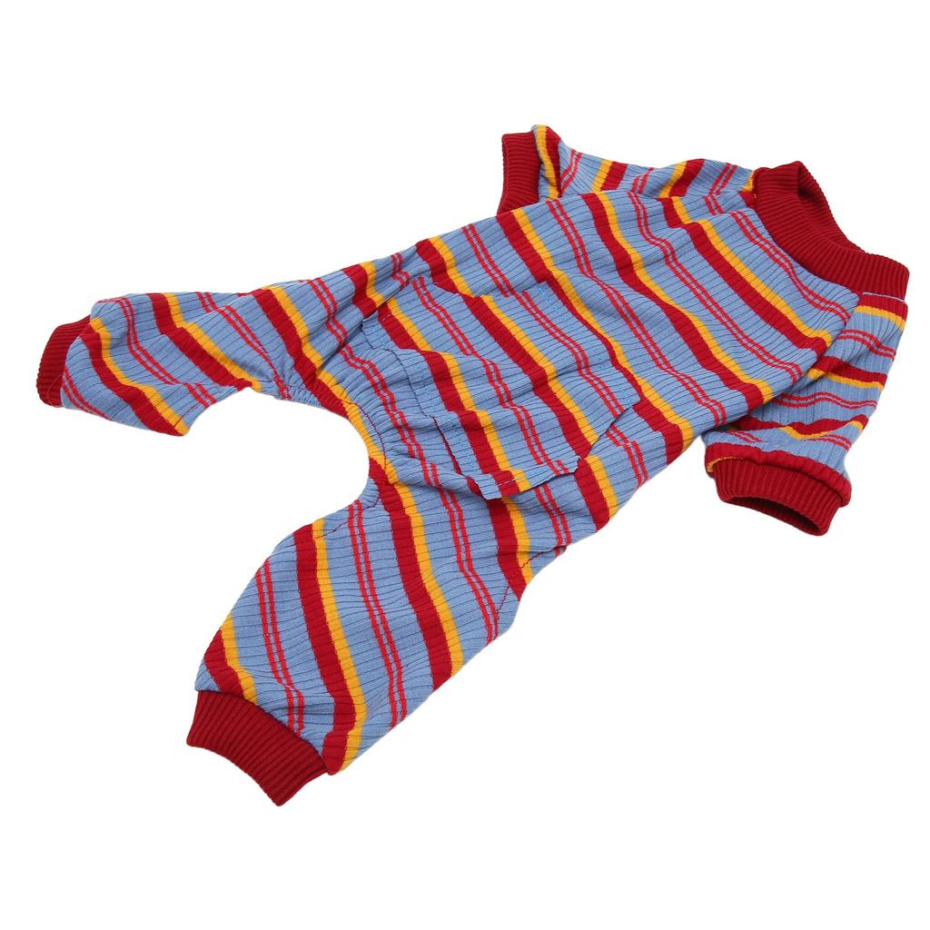 Striped Dog Pajamas Spring Stylish Classic Soft Breathable 4 Legged Pet Bodysuit for Small Medium