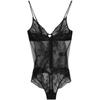 Черный лейбл сексуальное французское кружево прозрачный спагетти бретельки боди женские боди космически-черный QF7921