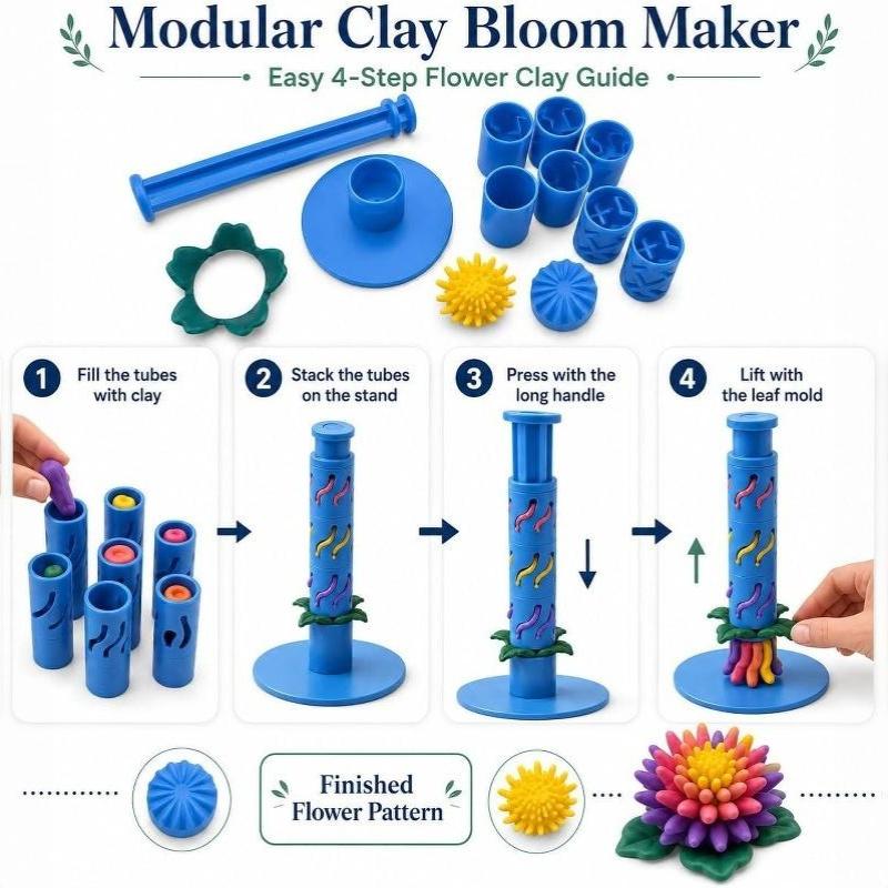 9 Shaping Sleeves Modular Clay Blossom Maker Diy Clay Flower Making Tool For Polymer & Modeling Clay Handmade Blossom