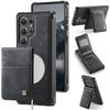 Чехол AUTSPACE A12 для Samsung Galaxy S24 Ultra, кожаная задняя крышка с магнитным съемным карманом для карт, подставка