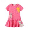 Летнее платье для девочек 2024 с мультяшной вышивкой - Новый стиль с короткими рукавами