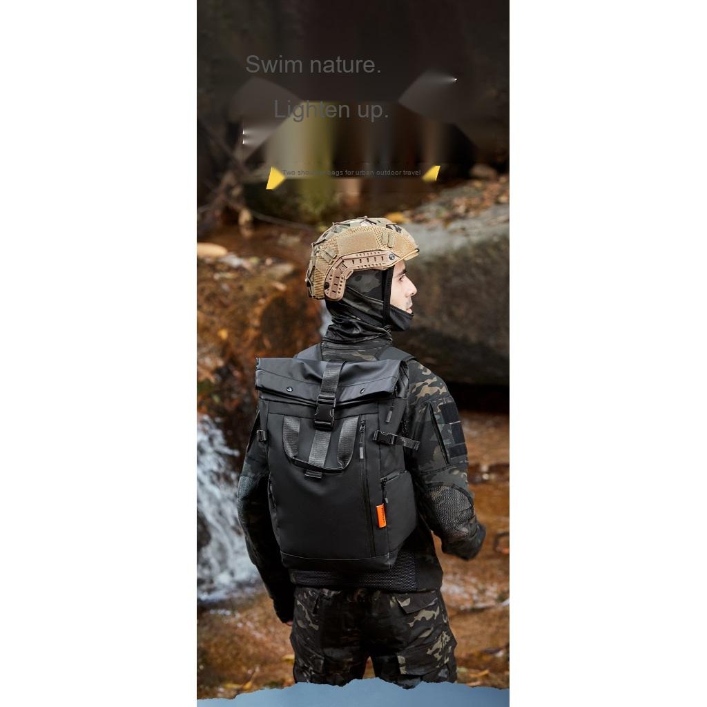 Backpack Unisex Oxford Multi Compartment Large Capacity for Outdoor Travel and Daily Use