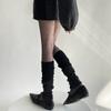 Women Leg Warmers Patchwork Silver Shiny Foot Cover Knee Socks Y2k Girls Leg Warmers Solid Color Black Gray Long Socks Stockings