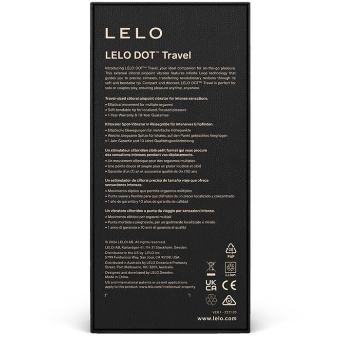 Стимулятор клитора - LELO - Dot Travel - Мягкий и водонепроницаемый силикон - Фиолетовый - Компактный и мощный