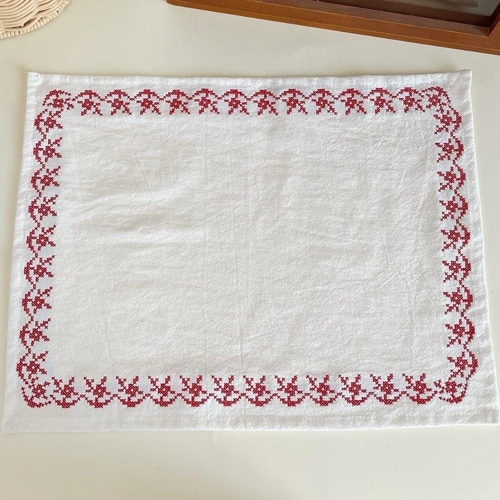 Square Cup Mat Cotton photo background cloth New Western Food Mats  Table Decor
