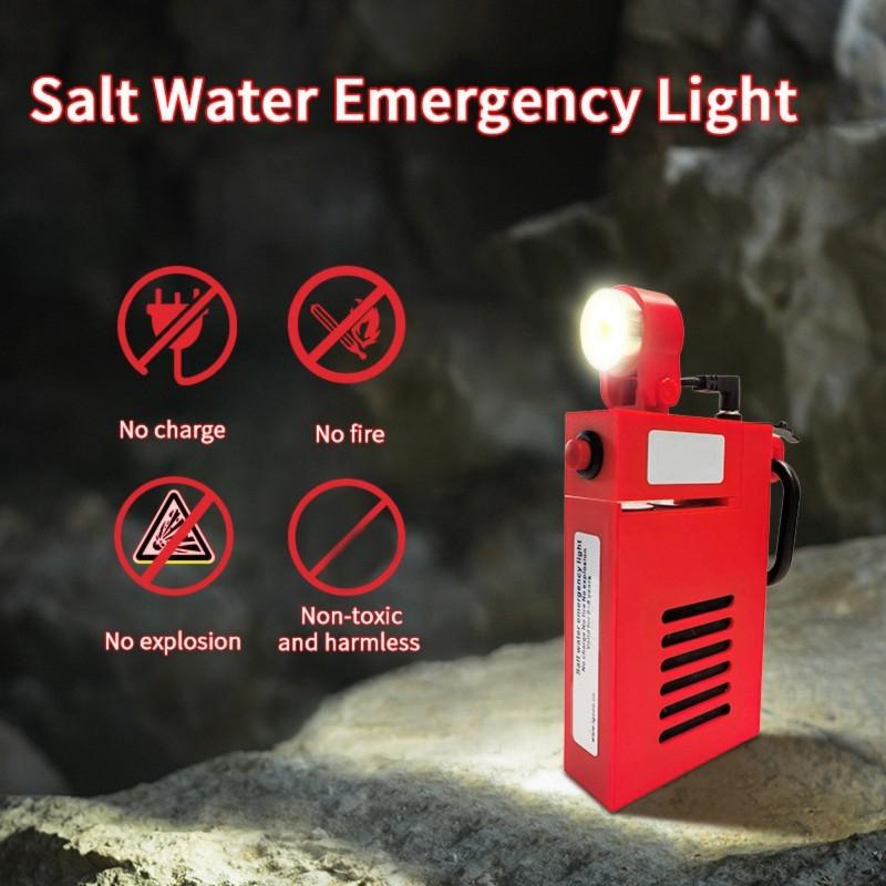 Portable LED Lamp Salt Water Emergency Light For Camping Hiking Outdoor Use