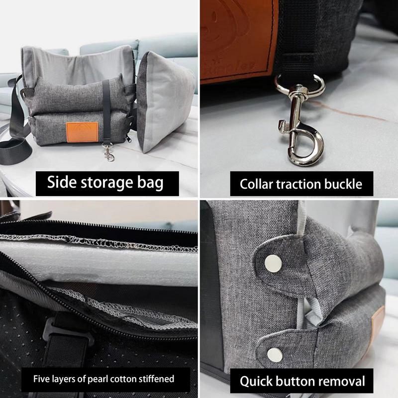 Автомобильное сиденье для собак, портативное и съемное, ведро для домашних животных, кровать с высоким сиденьем, удобная центральная консоль, бустерное сиденье для щенков, аксессуары для интерьера