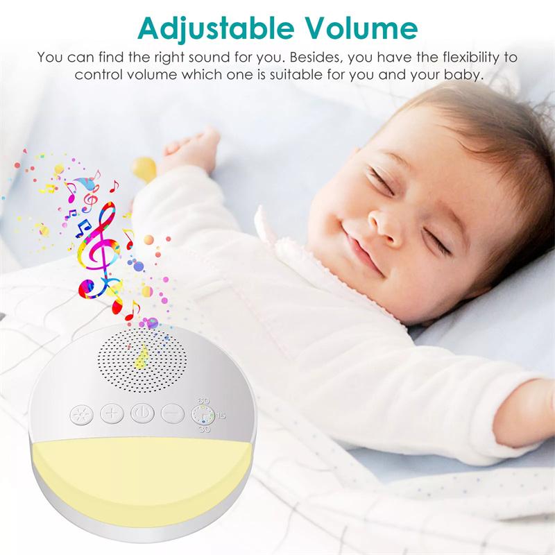 1200Mah Portable Usb Rechargeable White Noise Machine With Night Light, 9 Soothing Sounds, Timer Shutdown For Home/Office Use