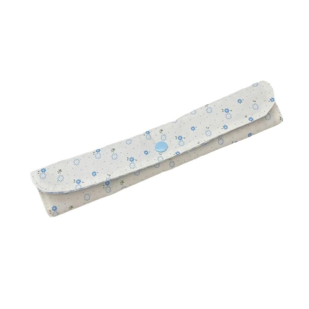 Floral Plaid Spliced Tableware Storage Bag Utensil Pouch Chopsticks Spoon Storage