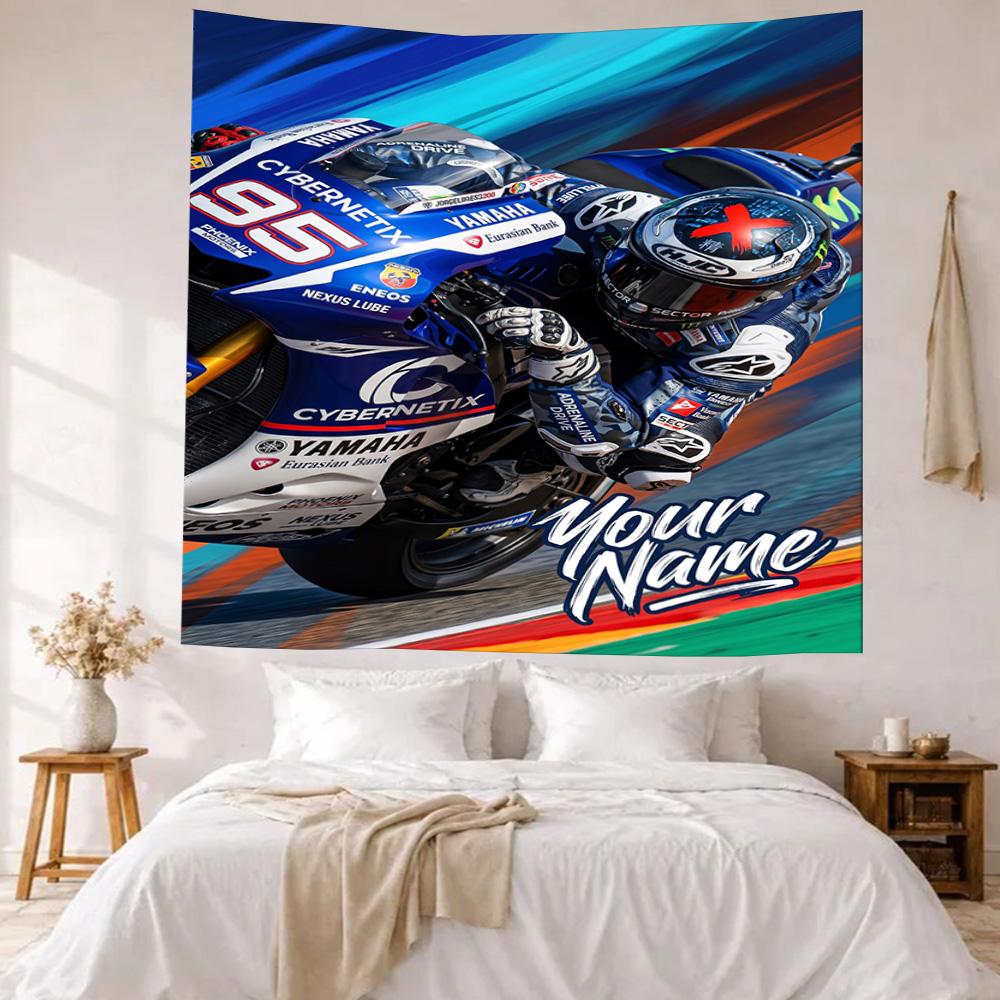 Jorge Lorenzo Custom Your Name Wall Decor Tapestry Art For Pet Memorial Birthdaywedding Party Backdrop Family Gift