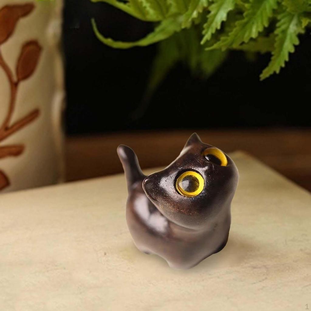 Статуя кошки, деревянная фигурка, произведение искусства, украшение, подарок, скульптура котенка, украшение для кабинета, новоселье