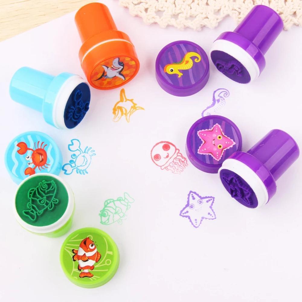 Stamper Toys DIY Panda Round Scrapbook Rubber Stamps Dinosaur Stamps Cartoon Stamp Kids Stamp
