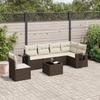 VidaXL Garden Lounge Set with Cushions 7 Pcs, Patio Sofas, Patio Furniture Set, Outdoor Furniture, Brown 3252580