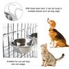 Pet Dog Cat Stainless Steel Hanging Type Bowl Durable Water Food Pot Hanging On Cage with Fixed Bracket