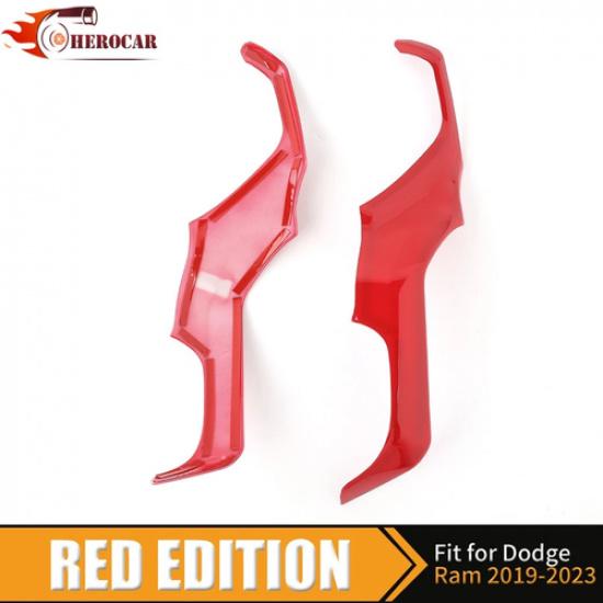 2pcs Red Console Navigation Screen Side Panel Trim For Ram 1500 -23 Interior