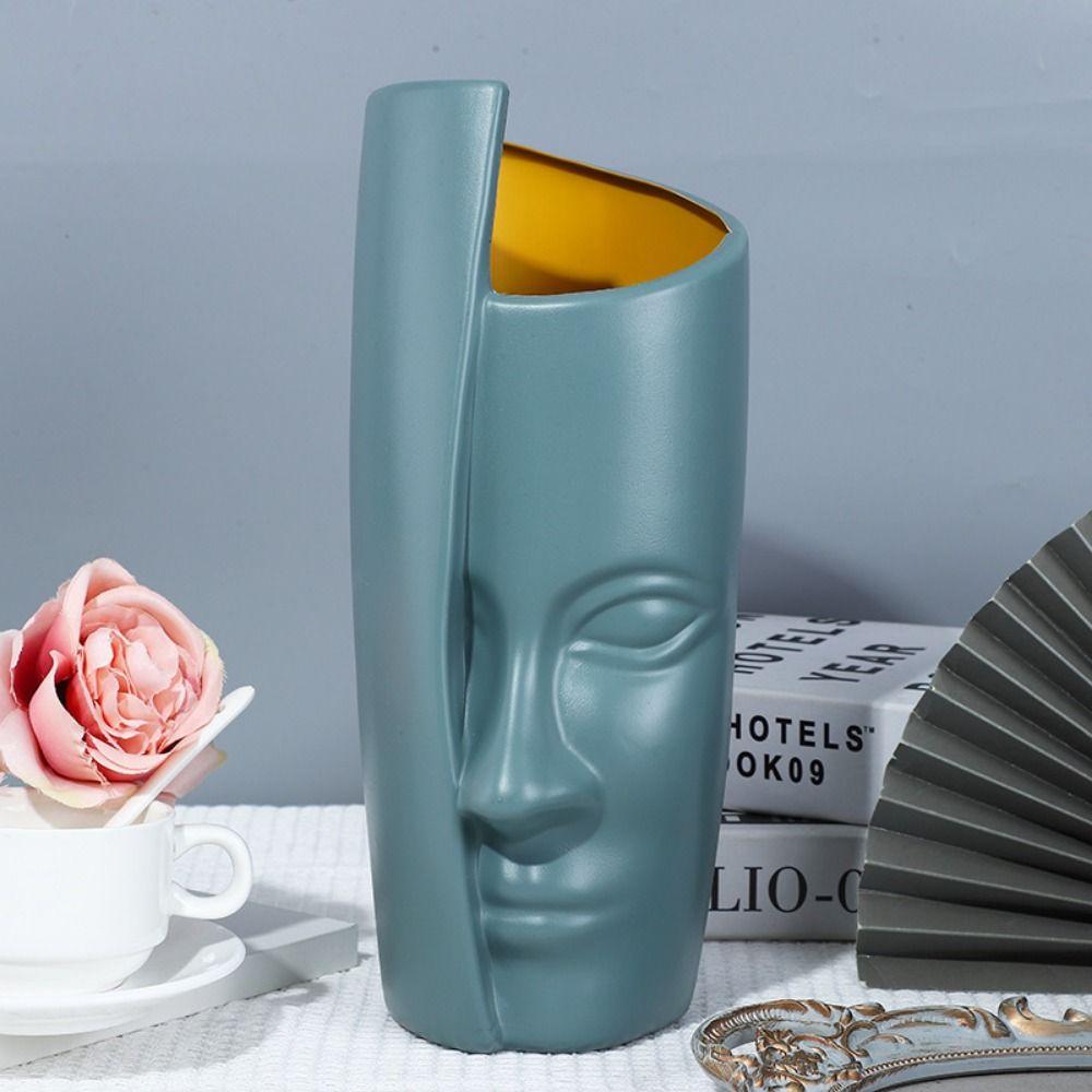Exquisite Abstract Face Flower Vase Shatterproof Plastic Flower Pot Nordic Vase  Flower Arrangement