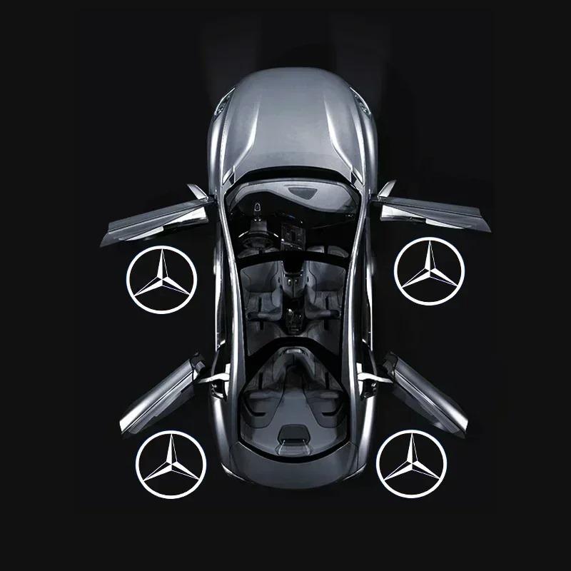 2pcs LED Car Door Projector Ghost Welcome Light for Mercedes-Benz C E S Class W240 W210 Sprinter W222 MABACH S Class C207 A207