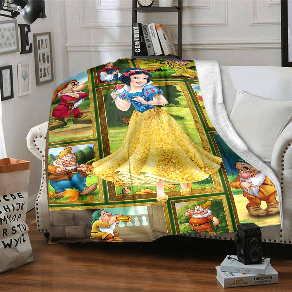 Snow White Seven Dwarfs Blanket Soft Throw Blanket For Home Bedroom Bed Sofa Travel Office Solid Christmas Blanket