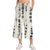 Женские летние повседневные спортивные брюки с высокой талией и принтом, укороченные брюки свободного покроя