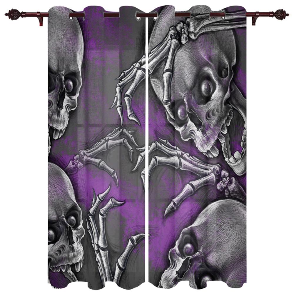 Художественный Череп Красные Цветы Волна Новые Простые Шторы Украшения Дома Шторы Современные Товары Для Дома