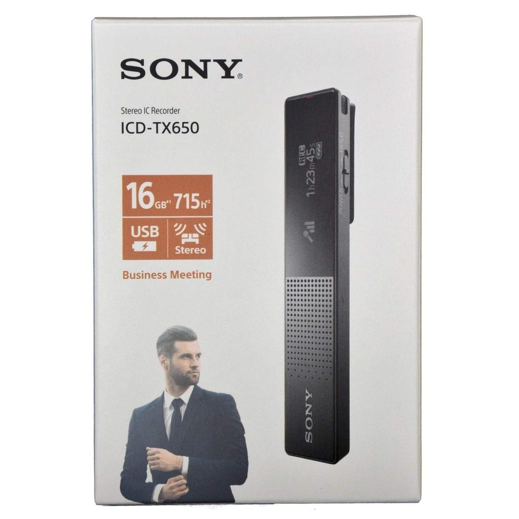 Sony Стерео IC диктофон 16 ГБ Высокопроизводительный цифровой микрофон Черный B ICD-TX650 Встроенный ICD-TX650
