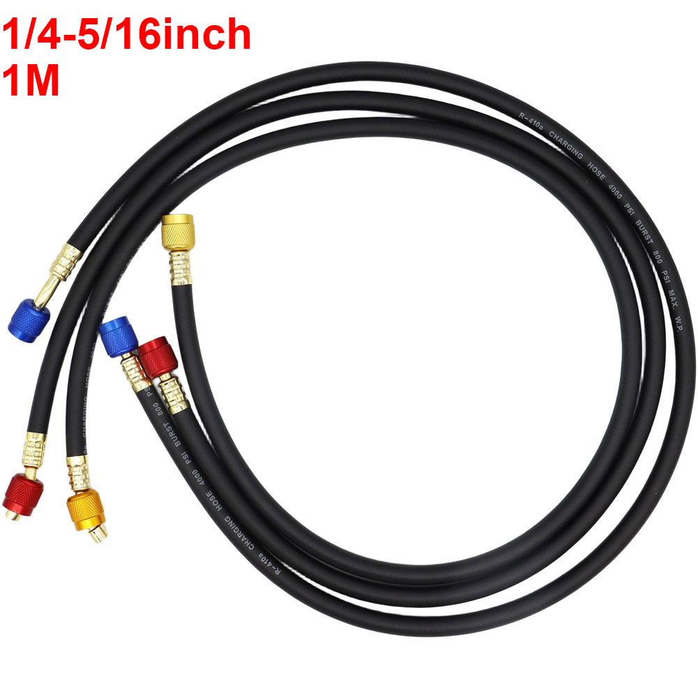 1M-1/4-5/16 / 1.2M-1/4-1/4" High Pressure Coolant Charging Hose For R22 R134a Coolant Tube Replacement