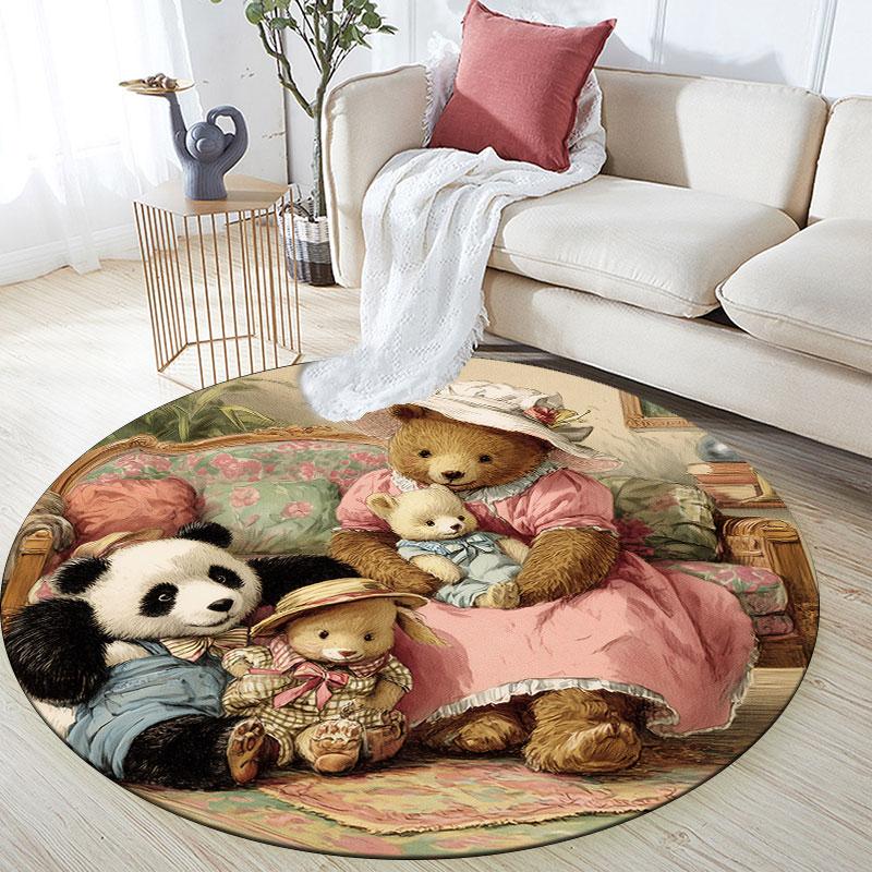 Cartoon pattern round rug,Carpet Rug for Living Room Bedroom Playroom ,Non-slip Floor Mat,Holiday Gifts and Birthday Gifts.