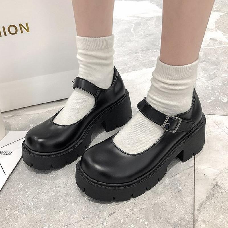 Fashion Shoes Lolita Women Japanese Style Mary Jane Vintage Girls High Heel Platform College Student Tacones Mujer Escarpins Chaussures
