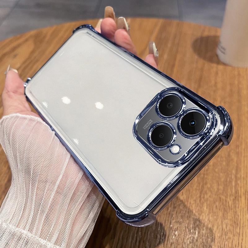 Силиконовый чехол Realme 15T с пленкой для камеры, RMX5112, Полное покрытие, Защита с подушками безопасности