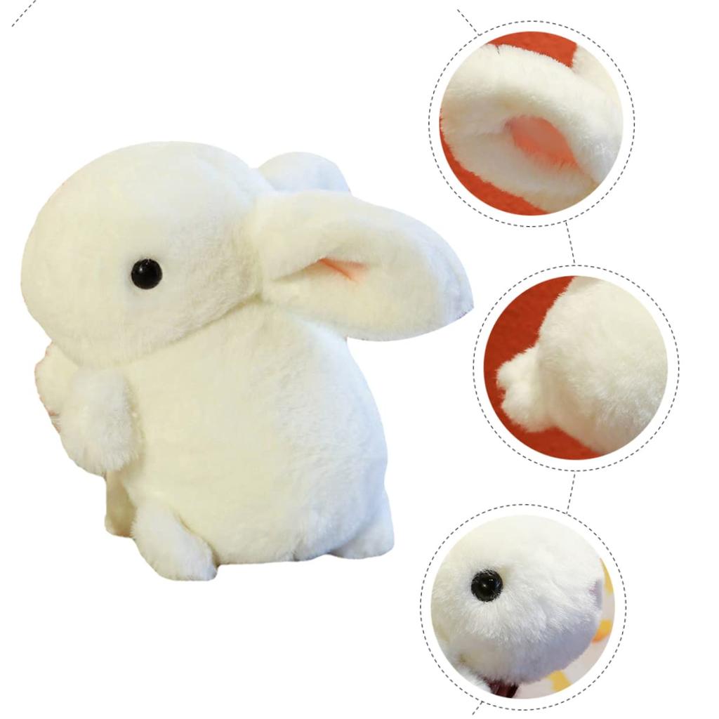 LIFKOME Fluffy Plush Rabbit Pillow, Stuffed Animal, Perfect for Birthdays, Celebrations, and Christmas, 20cm, White