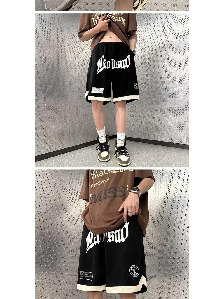 Мужские летние повседневные шорты в стиле ретро-американской моды: Модный, свободный, универсальный баскетбольный стиль