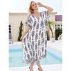 Плюс Размер Женщин Пляжный Принт Свободное Платье Праздничное Бикини Накидка